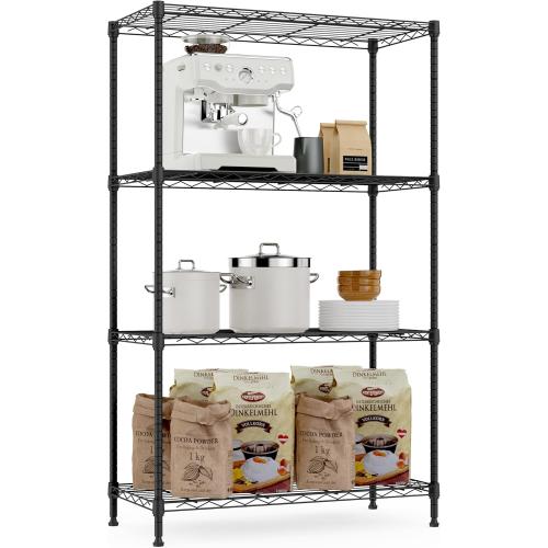 M MZG 1000 lbs Storage Shelving Steel Heavy Duty 4-Tier Utility Shelving Unit Steel Organizer Wire Rack for Home,Kitchen,Office
