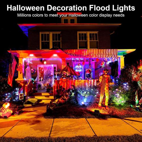 YAYZA! LED Flood Lights Outdoor 42W 4000LM, RGBW Smart Color Changing Floodlight with App/Remote/Voice Control, 3000K Dimmable Bright White Light Compatible with Alexa for Outdoor Decorations (6Pack)