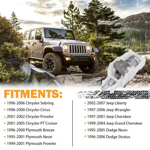 Yinlowa Ignition Switch Actuator Pin Assembly - Fits Jeep Wrangler 1997-2006, Liberty 2002-2007, Grand Cherokee 1999-2004, Dodge Neon, Chrysler PT Cruiser - Replace 4690492AB 924-704 4664099