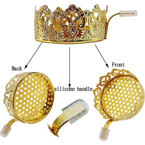 Hookah Charcoal Holder KKDUCK Reusable Metal Hookah Coal Heater for SHIAHA Accessories Hookah Heat Management System Crown Style (Gold)