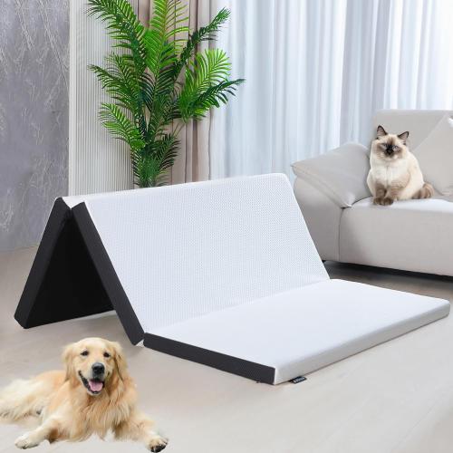 Mattresses Toppers 3 Inches, Tri Fold Memory Foam Mattress,Ventilated Design,Removable and Washable Cover,No-Slip Design,Easy Storage,Suitable for Camping,Guest,Floor RV,Full Size 73x52x3