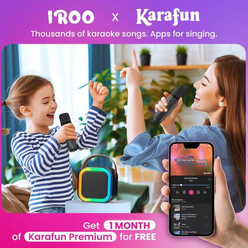 Mini Karaoke Machine for Kids, 2026 TOP Toys Easter Birthday Gifts Ideas for Girls Ages 4, 5, 6, 7, 8, 9, 10, 12  Years Old, Portable MP3 Player with 2 Wireless Mics for Family Home Party