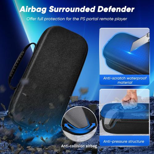 Auarte 12 in 1 Accessories Set for Playstation Portal Remote Player, Hard Carrying Case for PS Portal with Clear Skin Case for PS5 Portal, 2 Screen Protector with 4 Thumb Grip