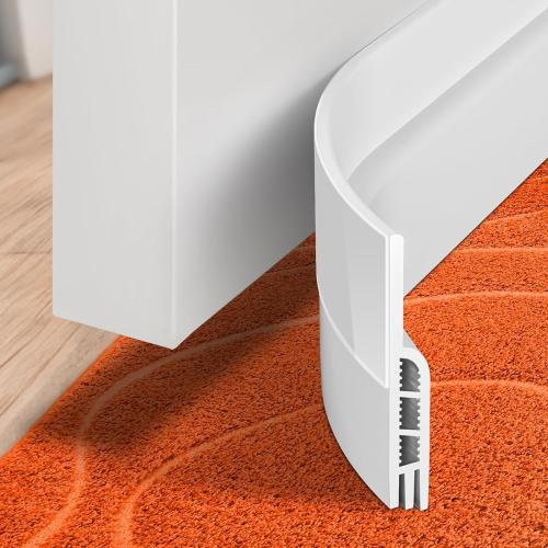 Holikme Door Draft Stopper Under Door Draft Blocker Insulator Doors Sweep Weather Stripping Noise Stopper Strong Adhesive, White