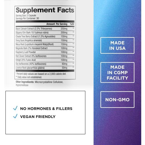 DR. EMIL NUTRITION Menopause Supplements for Women - Multi-Symptom Menopause Relief for Hot Flashes, Night Sweats & Mood Swings - Menopause Support Pills with Black Cohosh - 30 Day Supply