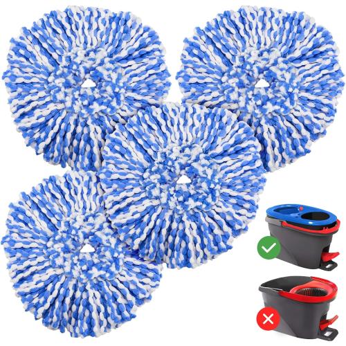 5 Pack RinseClean Spin Mop Replacement Head Spin Mop Refills Compatible with O Ceda RinseClean Dual System, Microfiber Mop Easy Cleaning Floor Head Mo-p for Floor Cleaning RinseClean 2 Tank System