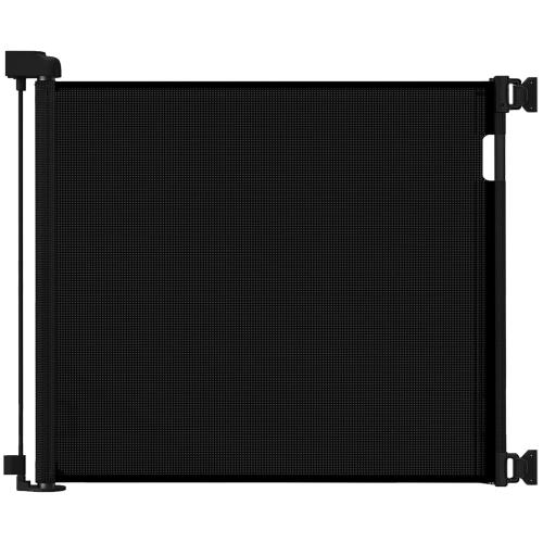 Veraste Retractable Baby Gate for Doorways and Stairs, Mesh Safety Gate for Pet, Indoor & Outdoor Use, One-Hand Operation, Easy Installation, 33.6 Tall, Expands to 55 Wide（Black,33.6x55