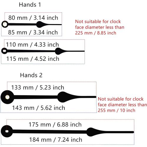 Youngtown 12888 Clock Mechanism 13/64 Thread Battery Operated Replacement | Comes with 4 Sizes Black Clock Hands Fits Various Clock Faces Ideal for DIY Wall Clock Making Repair & Replacement Projects