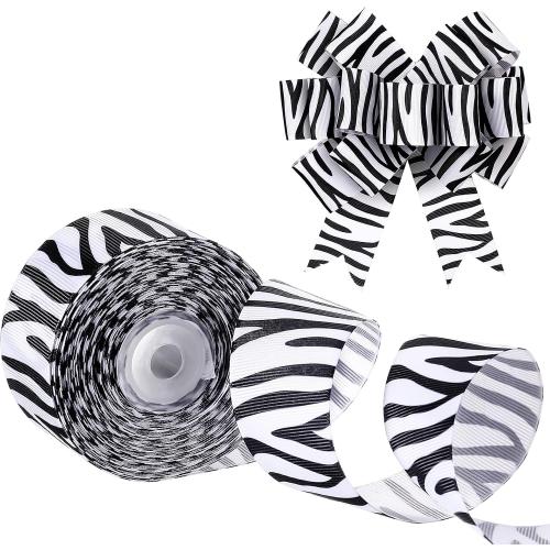 Chuangdi 1 Pcs Zebra Print Ribbon Christmas Craft 1.5 inch
