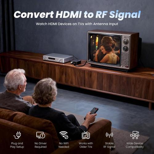 [Upgrade]kurtmark HDMI to RF Modulator with 1.2M HDMI Cable & Power Adapter