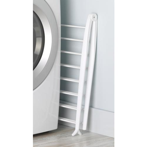 White Whitmor Spacemaker Folding Drying Rack, Freestanding Indoor Clothes Dryer, Space Saving Compact Design, 6L x 26W x 51.5H, White