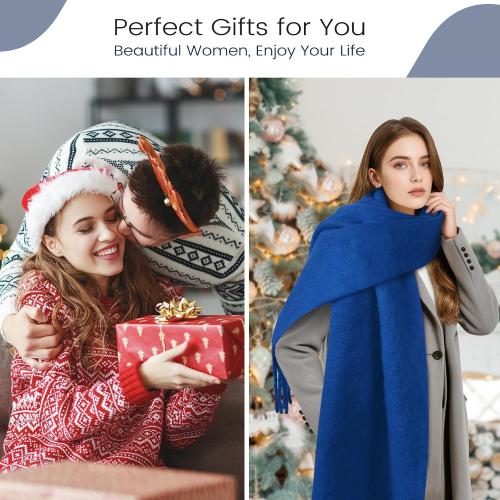 Premillow Women's Mohair Winter Scarf Pure Color, Warm Winter Scarf for Women and Men, Soft Luxurious Cashmere Feel Scarfs