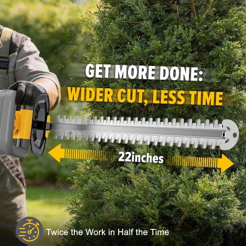 Hedge Trimmer Compatible for Dewalt 20V 60V Battery，Cordless Electric Hedge Trimmer with 1600RPM Brushless Motor, 22'' Dual-Action Blade with 3/5'' Cutting Capacity (NO Battery) ‼️unused‼️