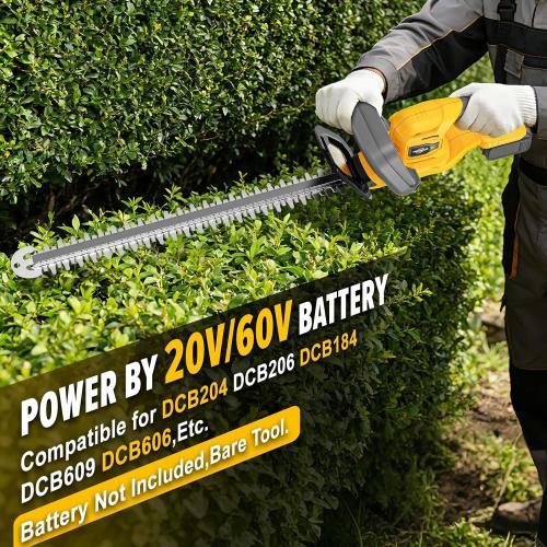 Hedge Trimmer Compatible for Dewalt 20V 60V Battery，Cordless Electric Hedge Trimmer with 1600RPM Brushless Motor, 22'' Dual-Action Blade with 3/5'' Cutting Capacity (NO Battery) ‼️unused‼️