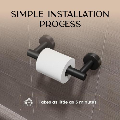 Day Moon™ Matte Black Toilet Paper Holder - Wall Mount Modern Roll Holder for Bathroom