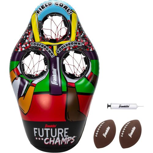 Franklin Sports Kids Football Target Toss Game - Inflatable Throwing Target Toy with Soft Mini Footballs - Fun Kids Sports Game