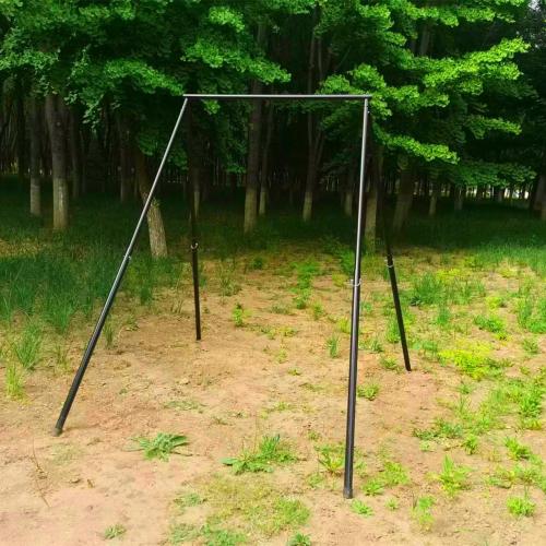 HSW Black Steel Game Hunting Hoist Rack, 500lb Capacity Deer Game Hanger Hoist, Heavy Duty Convenient Freehand Installation Support Stand for Field Processing (Black)
