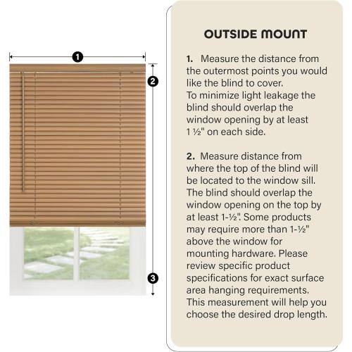 Cordless Light Filtering Mini Blind - 35 Inch Width, 64 Inch Length, 1 Slat Size - Alabaster - Cordless GII Morningstar Horizontal Windows Blinds for Interior by Achim Home Decor