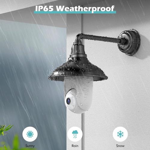 Light Bulb Security Cameras Wireless Outdoor Indoor, 2.4GHz WiFi Lightbulb Cameras for Home, 360°PTZ, 2K Color Night Vision, Motion Detection, 2-Way Audio, Spotlight Audible Alarm