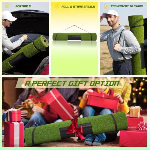 MyVoice Pro Large Golf Mat – Premium Thickened Golf Hitting Mat with Interchangeable Inserts for Driving, Chipping, and Swing Practice – Realistic Grass Texture for Enhanced Golf Training