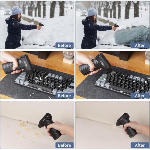 Compressed-Air-Duster Brushless Electric Air Blower, Mini Powerful Cordless Rechargeable 8000mAh Battery Jet Dry Portable Jet Turbo Fan Dust Snow Blower for Cleaning Car/Keyboard/PC/Home