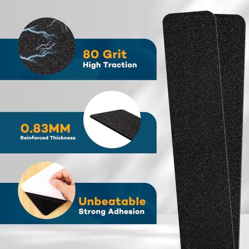 VOISEN Outdoor Stair Treads, 4 x 30 20 Pack Pre-Cut Non Slip Strips, Grip Tape Adhesive, Waterproof 80 Grit Anti-Slip