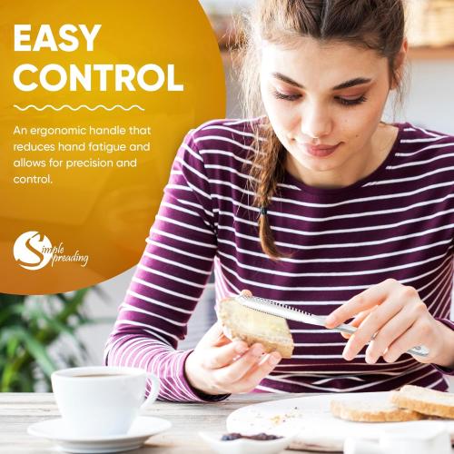 Simple preading Stainless Steel Butter Spreader knife, Butter Knife - 3 in 1 Kitchen Gadgets 2 knifes