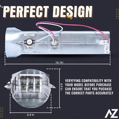 Dryer Heating Element Assembly Replaces For LG DLEX2650R DLEX7177WM DLEX9000V DLEX8100V DLEX3370V DLEX3370W DLEX7700VE DLE2050W DLEX5000V DLEX8000V DLEX3250W DLEX3875V DLEX3875W DLEX3885C DLEX3885W