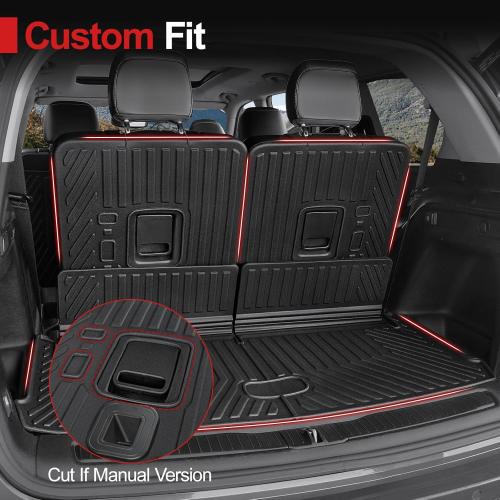 HOUCLEMIC Cargo Mat for 2021-2024 2025 Jeep Grand Cherokee L, All Weather TPE Rear Cargo Liner Trunk Mat with 3rd Row Seatback Cover for Jeep Grand Cherokee L Accessories