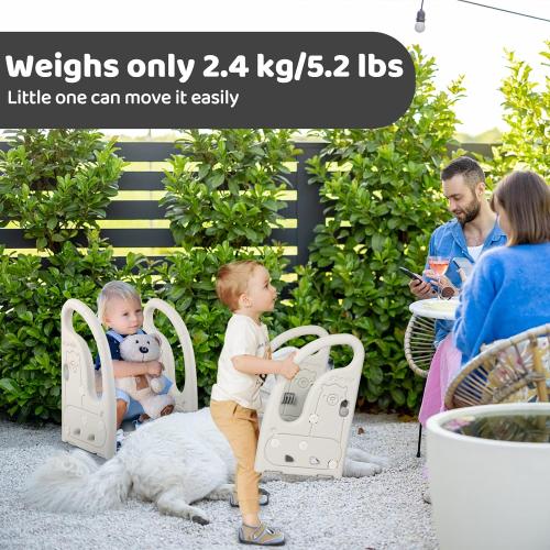 Color Grey Onasti Toddler Step Stool for Bathroom Sink, Adjustable 2 Step Stop for Kids with Handles, Toilet Stool Potty Training, Plastic Ladder Toddler Helper Stool for Bedroom Kitchen Counter Grey White