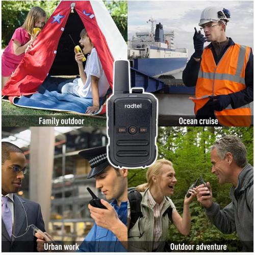 Radtel RT12 Walkie Talkies for Adults Rechargeable 2 Pack, Long Range Handheld FRS Two Way Radio 16CH Handsfree VOX for Camping Hiking (Black)