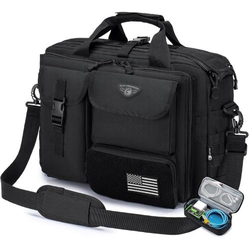 Stypos Tactical Messenger Bag,14inch/15.6inch/17.3inch Briefcase for Man Military Laptop Bag, Flight Work Bags for Pilots