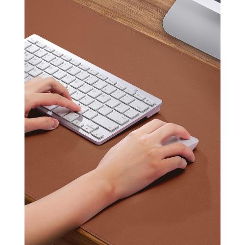 Leather Desk Pad Protector, Mouse Pad, Office Desk Mat, Non-Slip PU Leather Desk Blotter, Laptop Desk Pad, Waterproof Desk Writing Pad for Office and Home (Brown, 31.5 x 15.7)