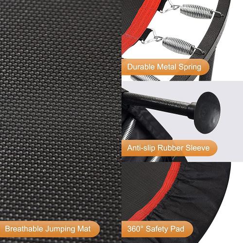 KENSONE 40/48 Foldable Mini Trampoline, Indoor Trampoline for Kids, Adults Indoor/Garden Workout, Fitness Rebounder with Adjustable Foam Handle, Max Load 330/450 lbs