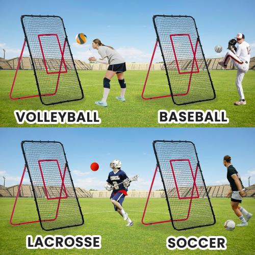 Size 4x7FT Color Black Volleyball Rebounder Net with 5 Adjustable Angles, Bounce Back Trainer for Passing, Serving & Hitting Practice, Ideal Volleyball Training Equipment for Backyard