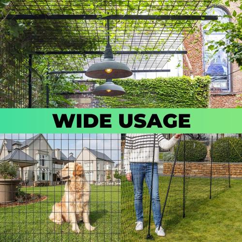 Size 48 Inch x 50 Foot, 2 Inch x 3 Inch Garden Fence Black PVC Coated Welded Wire Fencing 48 Inch x 50 Foot, 2 Inch x 3 Inch 16GA, Garden Border Fencing Roll Vinyl Coating Metal Wire Mesh for Yard Vegetable Plant Protection Poultry Netting