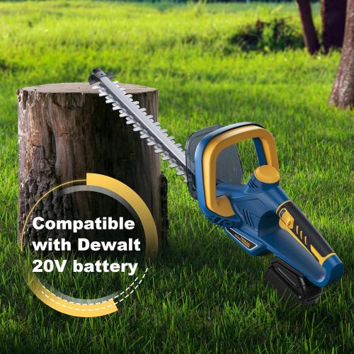 Color Blue Hedge Trimmer for Dewalt 20V Battery, Cordless Hedge Trimmer with 22'' Dual-Action Blade, 1600RPM, 3/5'' Cutting Width, Rotating Handle & Dual Switch Design (Battery Not Included) (Navy Blue)