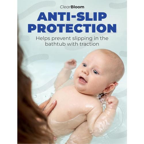 Anti Slip Shower Stickers 24 PCS, Invisible Non-Slip Shower Strips for Adults, Premium Adhesive Bath Tub Stickers (Clear)