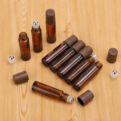 Tbestmax 12 Pack Glass Essential Oil Roller Bottles with Stainless Steel Ball, 10ml Amber Roll on Perfume Bottles with Lids for Travel
