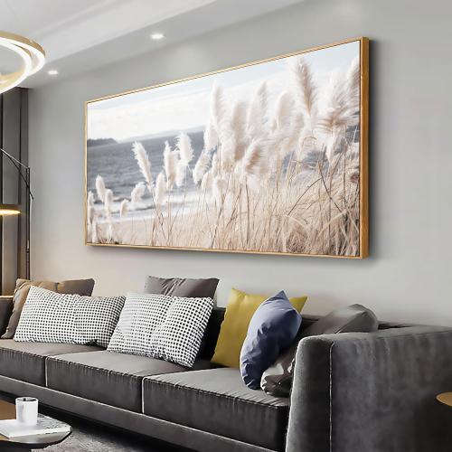 29x58 Wall Art Framed Artwork Decor Nature Canvas Art ReedSeascape Wall Decor for Bedroom Living Room Decoration Home Kitchen Office 29 x 58