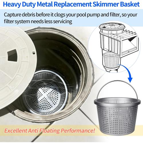 8 Inground Pool Skimmer Basket, for Pentair U-3, Hayward SP1070 SPX1070E