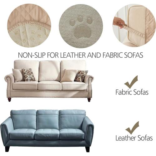 Ameritex Waterproof Nonslip Recliner Cover Stay in Place, Dog Chair Cover Furniture Protector, Ideal Recliner Slipcovers for Pets and Kids (Beige, 23)