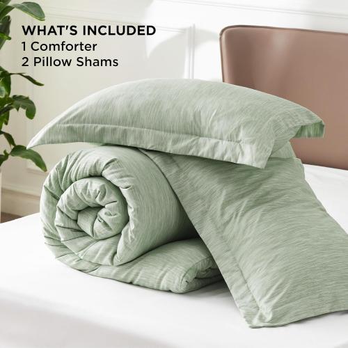Bedsure Oversized King Comforter Set - Celadon Green Soft Bedding for All Seasons, Cationic Dyed Bed Set, 3 Pieces, 1 king Size Comforter and 2 Pillow Shams (20x26 2)