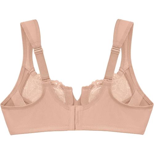 Glamorise Women's Plus Size Low Cut Wonderwire Lace Bra Underwire #1240