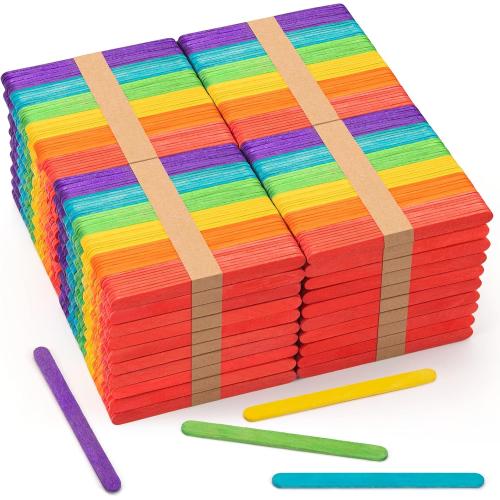 WISYOK 2000Pcs 4.5 Inch Popsicle Sticks, Colored