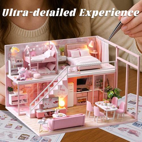 Flever Dollhouse Miniature DIY House Kit Creative Room with Furniture for Romantic Artwork Gift (Meeting Your Sweet)