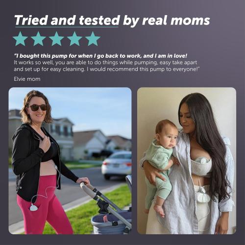 Elvie Stride Hospital-Grade, App-Controlled Breast Pump - Hands-Free, Wearable, Ultra-Quiet & Electric with 2-Modes, 10-Settings & 5oz Capacity per Cup