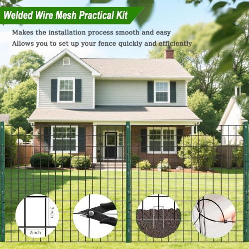 Welded Wire Fence 36inch x 50ft, Black PVC Coated Garden Fencing, 2 inch x 3inch 16Gauge Chicken Wire Fence Roll, Anti-Rust Metal Fencing for Yard Plant Protection Poultry Netting