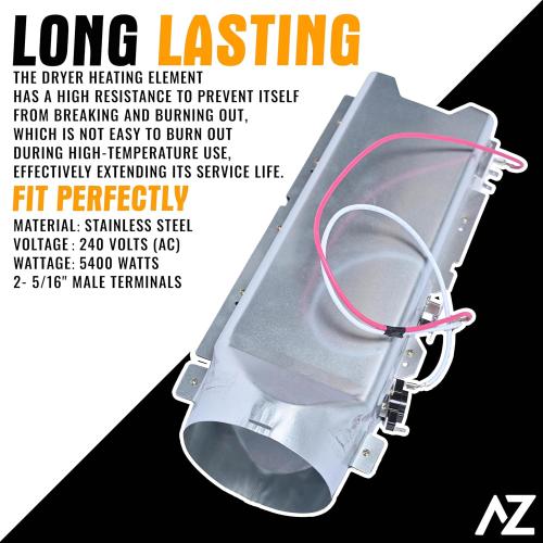 Dryer Heating Element Assembly Replaces For LG DLEX2650R DLEX7177WM DLEX9000V DLEX8100V DLEX3370V DLEX3370W DLEX7700VE DLE2050W DLEX5000V DLEX8000V DLEX3250W DLEX3875V DLEX3875W DLEX3885C DLEX3885W