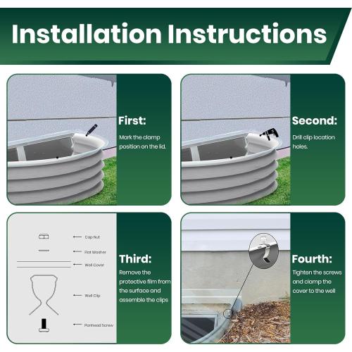 Polycarbonate Window Well Cover Clear, UV Resistant Basement Window Well Covers Outside,Heavy-Duty Window Well Covers Protects Against Debris,Snow & Rain,Crystal Clear Covering for Window(39L X 16W)